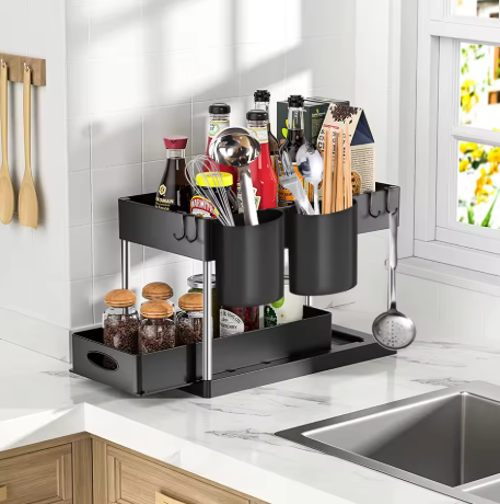 Under Sink Organizer – Multi-Purpose Kitchen & Bathroom Storage Rack